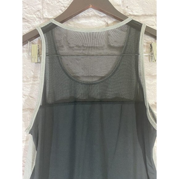 The North Face Flashdry Tank Top Womens Small Gray Stripe Black Back 9315 - Picture 4 of 8